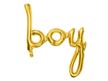 Balon foliowy napis "boy", złoty