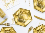 Talerzyki Happy New Year, złoty, 6szt. | SYLWESTER