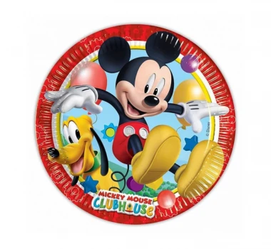 Talerzyki Myszka Mickey, 20cm, 8szt. | MYSZKA CZERWONY