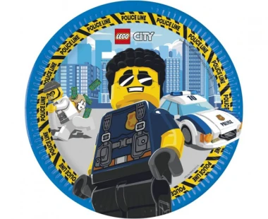 Talerzyki Lego City, 23cm, 8szt. | POLICJA