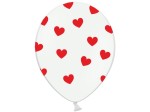 Balony 30cm, serduszka, biały, Pastel Pure White, 6szt. | PartyDeco Strong Balloons