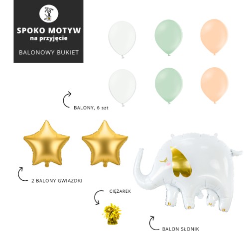 Balonowy_bukiet-BRZOSKWINIA-PISTACJA-SLONIK