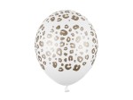 Balony 30cm, cętki, biały, Pastel Pure White, 6szt. | PartyDeco Strong Balloons