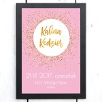 Metryczka STARS różowa b