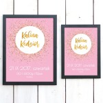 Metryczka STARS różowa d