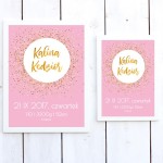 Metryczka STARS różowa c