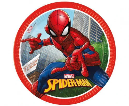 Talerzyki Spiderman, 23cm, 8szt. | PAJĄK