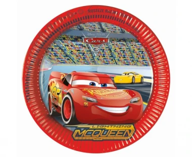 Talerzyki Zygzak McQueen Auta 3, 23cm, 8szt. | CARS | AUTA