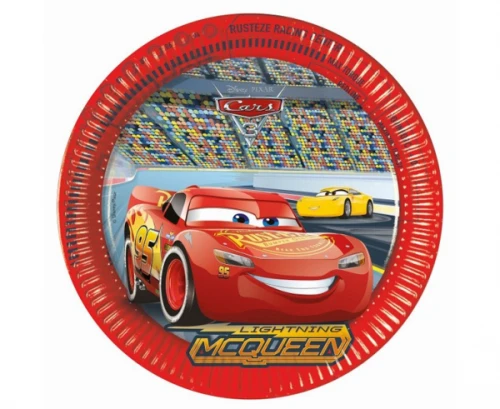 Talerzyki Zygzak McQueen Auta 3, 23cm, 8szt. | CARS | AUTA