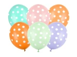 Balony lateksowe 30cm Kropki, WIELKANOC, mix 6szt.