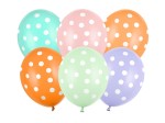 Balony lateksowe 30cm Kropki, mix 6szt. | WIELKANOC 