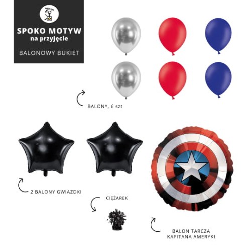 Balonowy_bukiet-basic-tarcza-Kapitan-Ameryka-superbohaterzy-avengers
