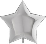 Balon foliowy Jumbo Gwiazdka, srebrny, 91cm