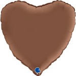 Balon foliowy Satin Chocolate, Serce, czekoladowy | BOHO 