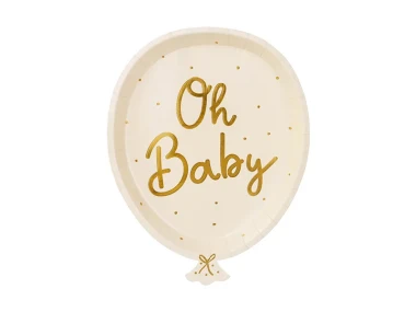 Talerzyki, beżowy, Balonik Oh Baby, 6szt. 