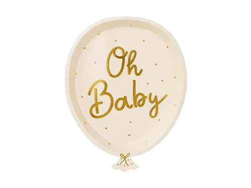 Talerzyki, beżowy, Balonik Oh Baby, 6szt.