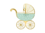 Serwetki papierowe Wózek, jasnoniebieski, 20 szt. | BABY SHOWER | CHRZEST