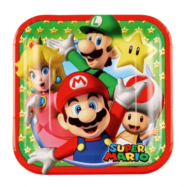 Talerzyki Super Mario, 18cm, 8szt. | SUPER MARIO