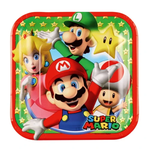 Talerzyki Super Mario, 18cm, 8szt. | SUPER MARIO