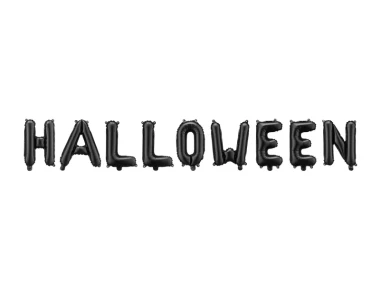Balony foliowe napis Halloween, czarny