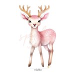 Dekoracja wielkoformatowa RÓŻOWE ŚWIĘTA, SARENKA, 80x137cm (Wybierz materiał: karton 5W EB + nóżka (cięcie do linii prostej u dołu, wykończenie laminatem, nóżka na odwrocie))