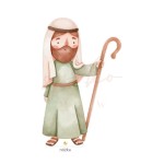 Dekoracja wielkoformatowa JASEŁKA, ŚWIĘTY JÓZEF 92x150cm (Wybierz materiał: karton 5W EB + nóżka (cięcie do linii prostej u dołu, wykończenie laminatem, nóżka na odwrocie))