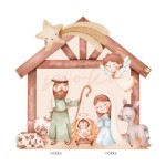 Dekoracja wielkoformatowa JASEŁKA, SZOPKA 146x141cm (Wybierz materiał: karton 5W EB + nóżka (cięcie do linii prostej u dołu, wykończenie laminatem, nóżka na odwrocie))