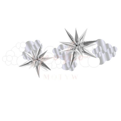 SYLWESTER - balonowa girlanda BASIC z gwiazdami WHITE PARTY