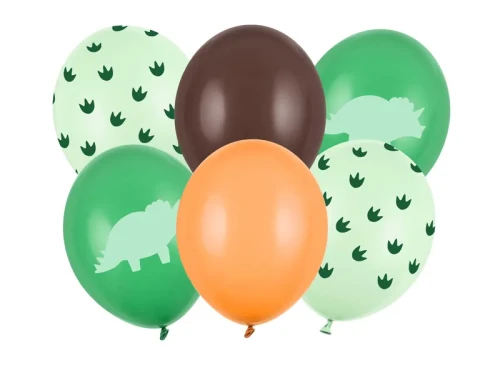 Balony lateksowe 30cm, Dinozaur, mix 6szt.