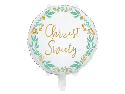 Balon foliowy z napisem "Chrzest Święty", okrągły