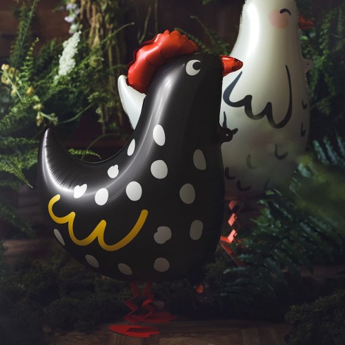 Balon foliowy Kogucik, czarny, chodzący | WIELKANOC | FARMA