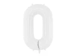 Balon foliowy Cyfra, biały, 86cm (Cyfra: 0)