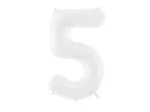 Balon foliowy Cyfra, biały, 86cm (Cyfra: 5)