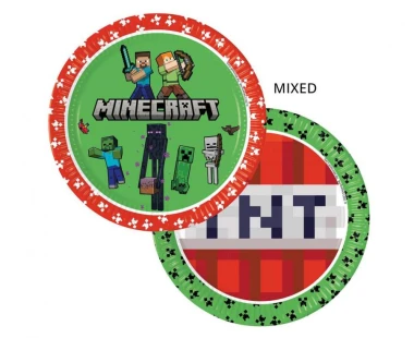 Talerzyki Minecraft, 23cm, 8szt. | PIKSELE
