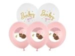 Balony lateksowe 30cm, Baby Girl, mix 6szt.