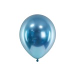 Balony 30cm, niebieski, 6szt.| PartyDeco Glossy Balloons