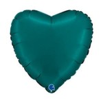Balon foliowy Satin Emerald Green, serce, c. zielony