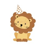 Dekoracja wielkoformatowa ZWIERZĘTA SAFARI NA ROCZEK, LEW, 64x95cm (Wybierz materiał: PCW 3mm (cięcie po obrysie, wykończenie matowe, bez nóżki))