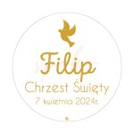 Tabliczka personalizowana, koło, 60cm, Chrzest Święty, Komunia
