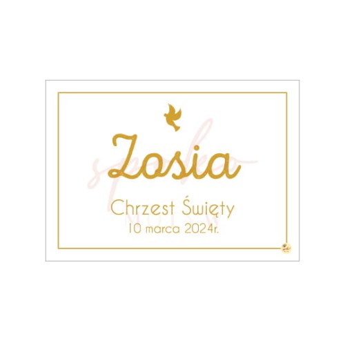 Tabliczka personalizowana, prostokąt, 70x50cm, Chrzest Święty, Komunia