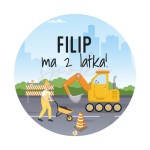 Tabliczka personalizowana, koło, 60cm, BUDOWA