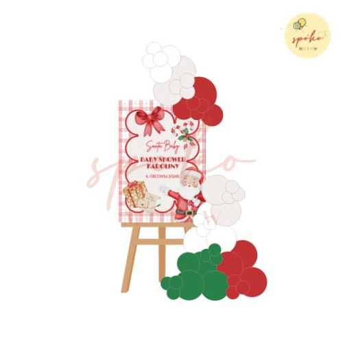 Sztaluga z balonami, Boże Narodzenie, SANTA BABY (odbiór osobisty, dostawa, Kraków)