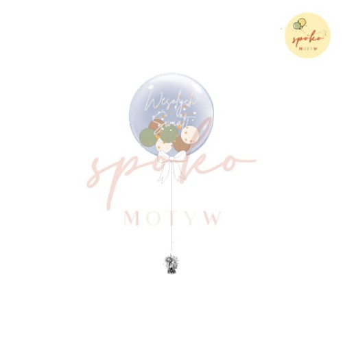 Balon Bubble z helem, Boże Narodzenie, PRZYTULNE ŚWIĘTA (odbiór osobisty, dostawa, Kraków)