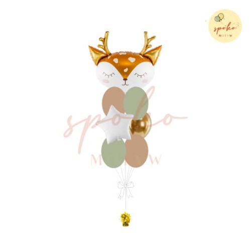 Balonowy bukiet z helem, Urodziny, JELONEK (odbiór osobisty, dostawa, Kraków)