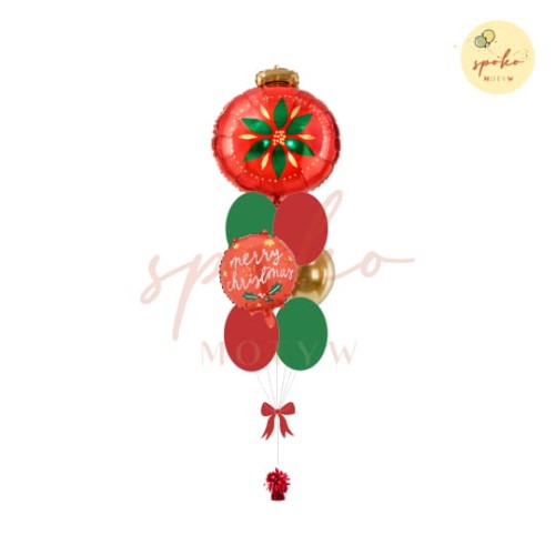 Balonowy bukiet z helem, Boże Narodzenie, BOMBKA (odbiór osobisty, dostawa, Kraków)
