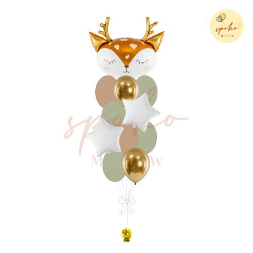 Balonowy bukiet z helem, Urodziny, PRZYTULNE ŚWIĘTA JELONEK (odbiór osobisty, dostawa, Kraków)