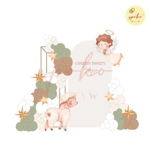 Balonowa ścianka do zdjęć, Boże Narodzenie, JASEŁKA (montaż, Kraków)