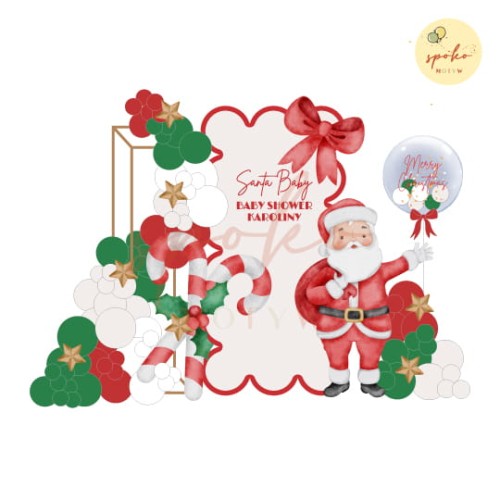 Balonowa ścianka do zdjęć, Baby Shower, SANTA BABY (montaż, Kraków)