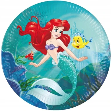 Talerzyki Ariel, Mała Syrenka, 23cm, 8szt. | DISNEY PRINCESS