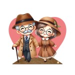 Dekoracja wielkoformatowa ELEGANCCY  DZIADKOWIE, DZIEŃ BABCI I DZIADKA (Wybierz materiał: karton 5W EB + nóżka (cięcie do linii prostej u dołu, wykończenie laminatem, nóżka na odwrocie))